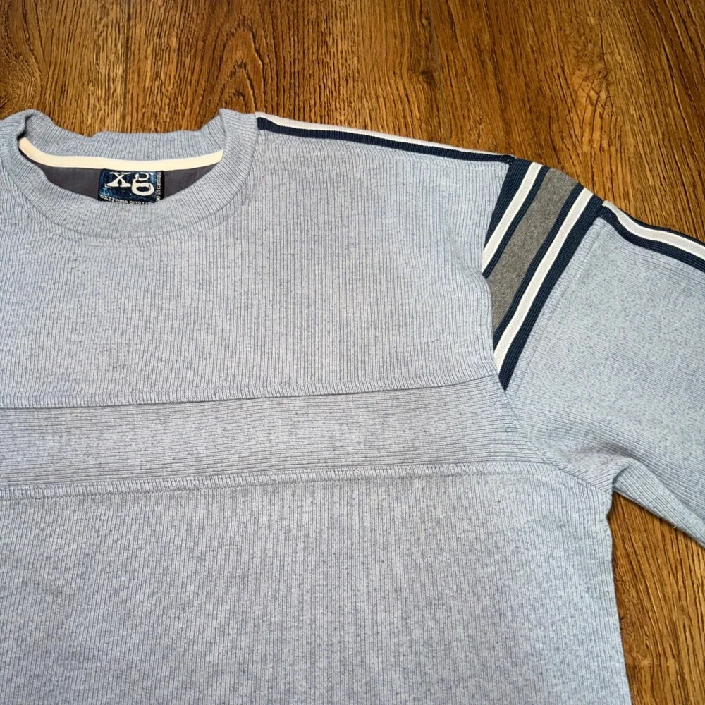 Y2K Xtreme Gear Long Sleeve Men's Size L Striped Sweater Grunge Skater XG Rugged